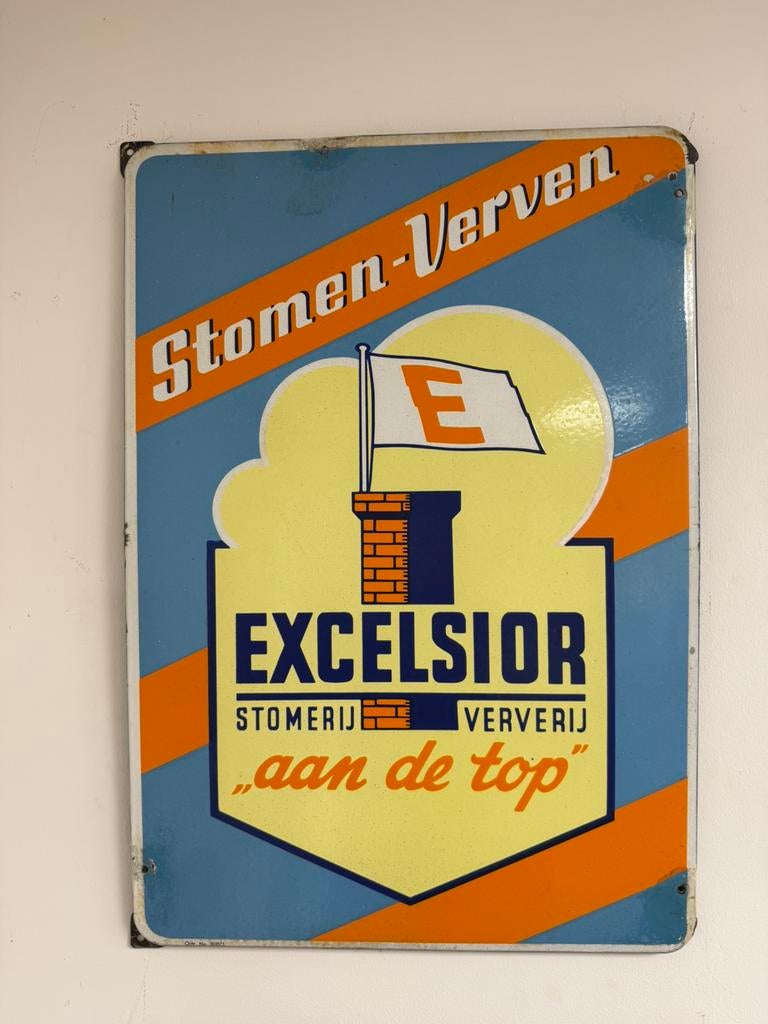 EXCELSIOR emaille reclamebord, Ophalen, Gebruikt, Reclamebord