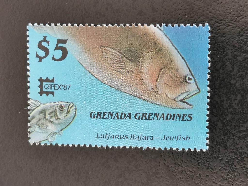 Grenadines (GRE) 1987 - vissen - uit blok *, Ophalen of Verzenden, Postfris, Noord-Amerika