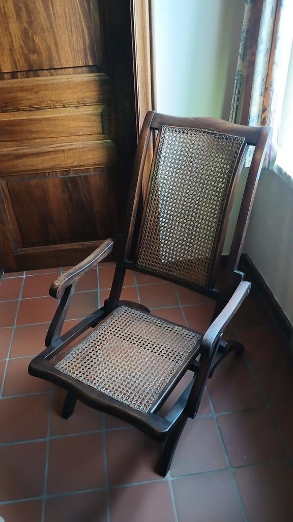 Antieke zetel met gevlochten rug en zitting, Antiek en Kunst, Ophalen