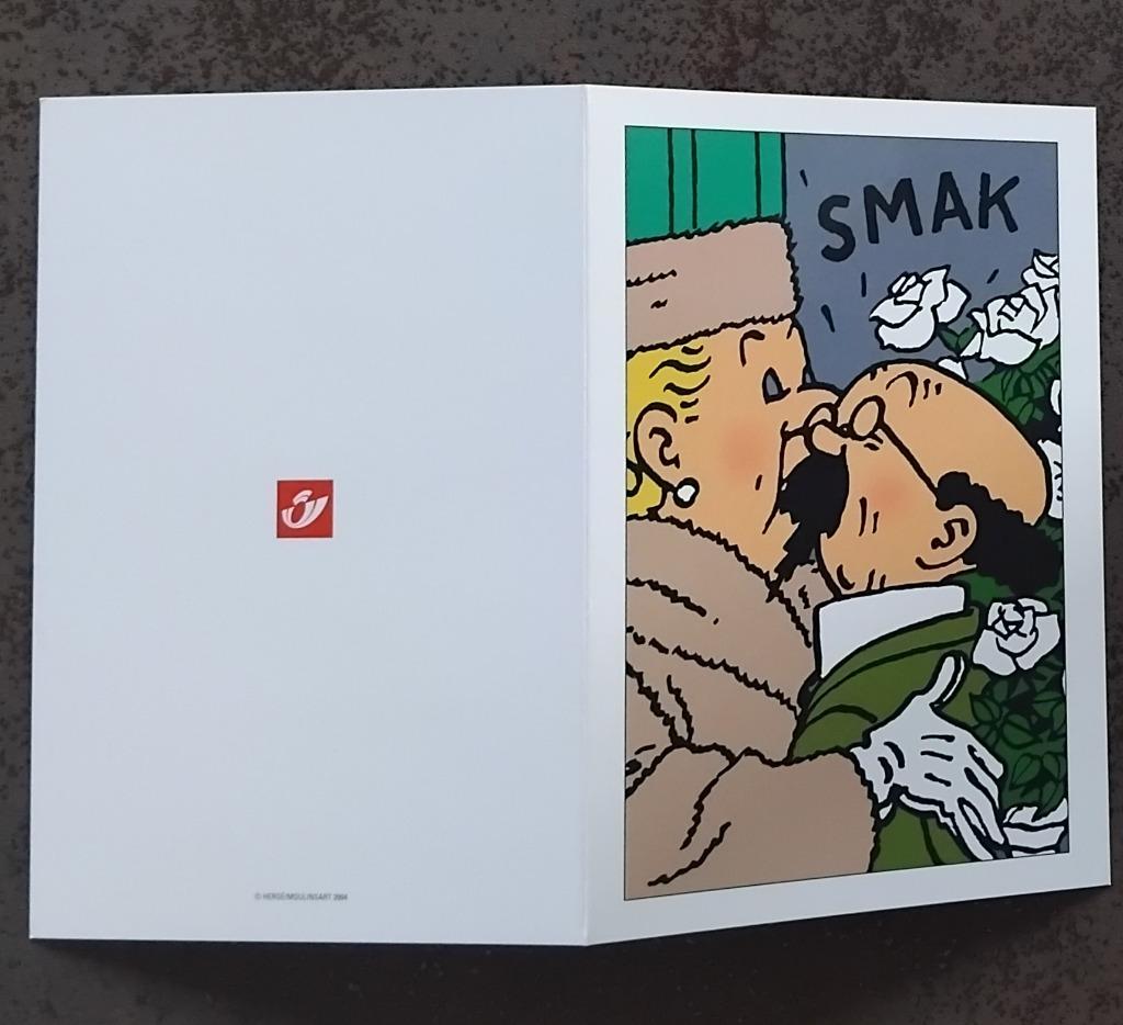 Carte postale double pliante : Hergé : Tintin/Kuifje - carte, Enlèvement ou Envoi