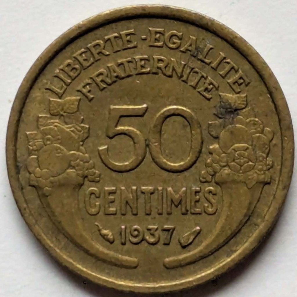 Frankrijk - 50 centimes - 1937, Ophalen, Frankrijk, Losse munt