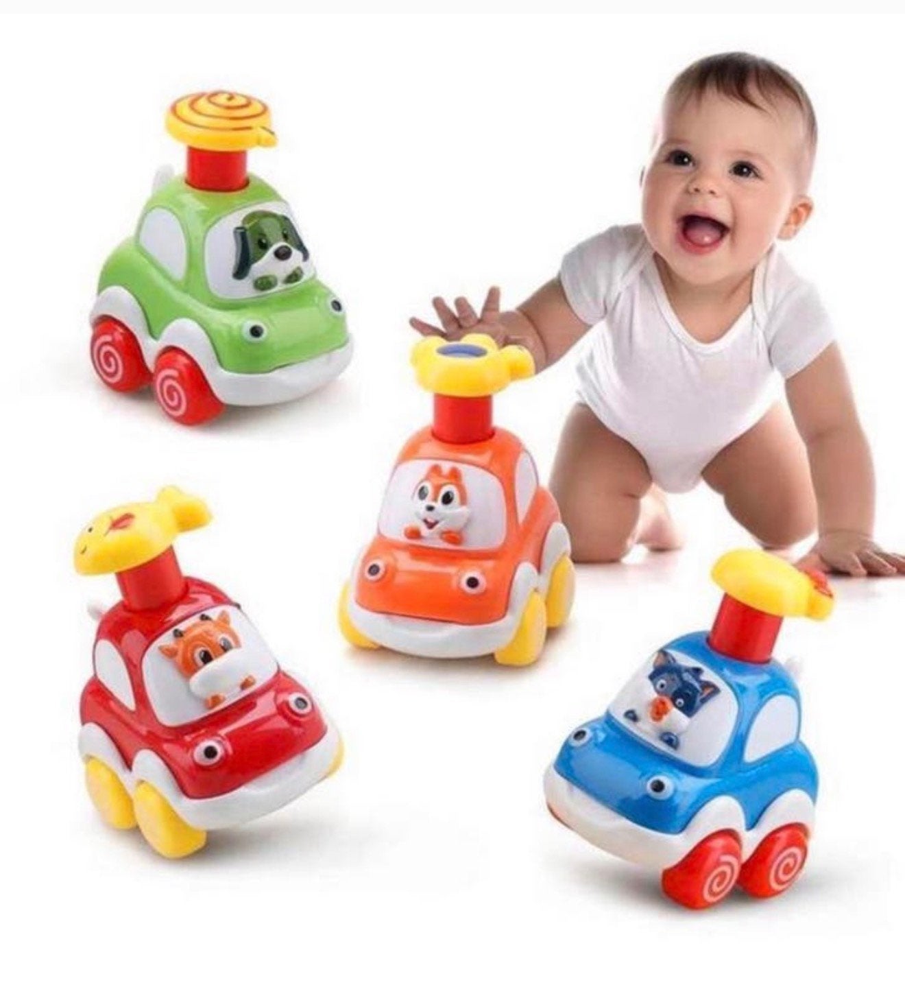 4X Speelgoed Kinderen Baby Speelgoed Auto's opwindbaar set, Kinderen en Baby's, Ophalen of Verzenden, Nieuw, Auto