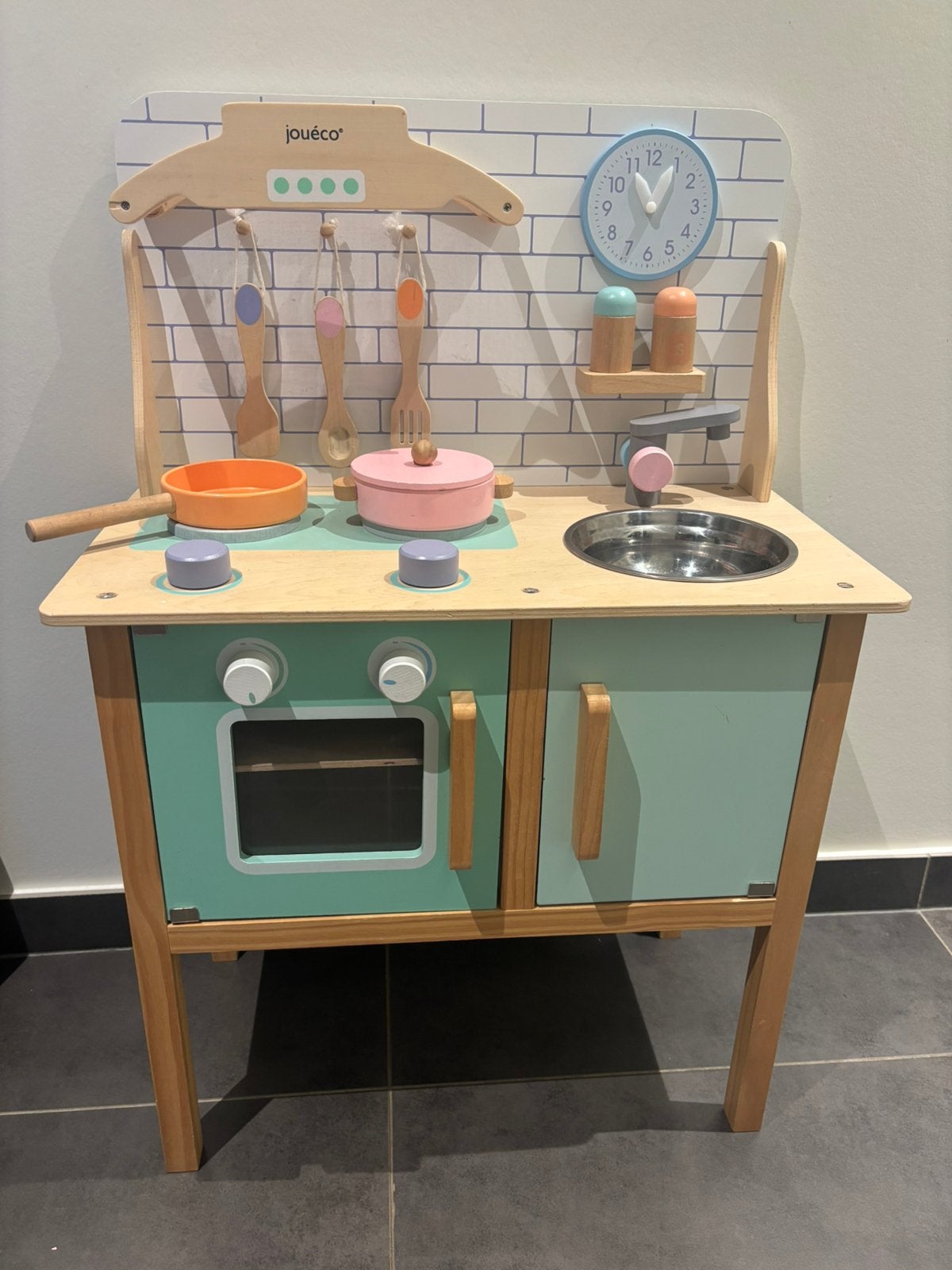 Houten keukentje in snoep kleurtjes, Ophalen, Gebruikt, Hout, Speelkeuken