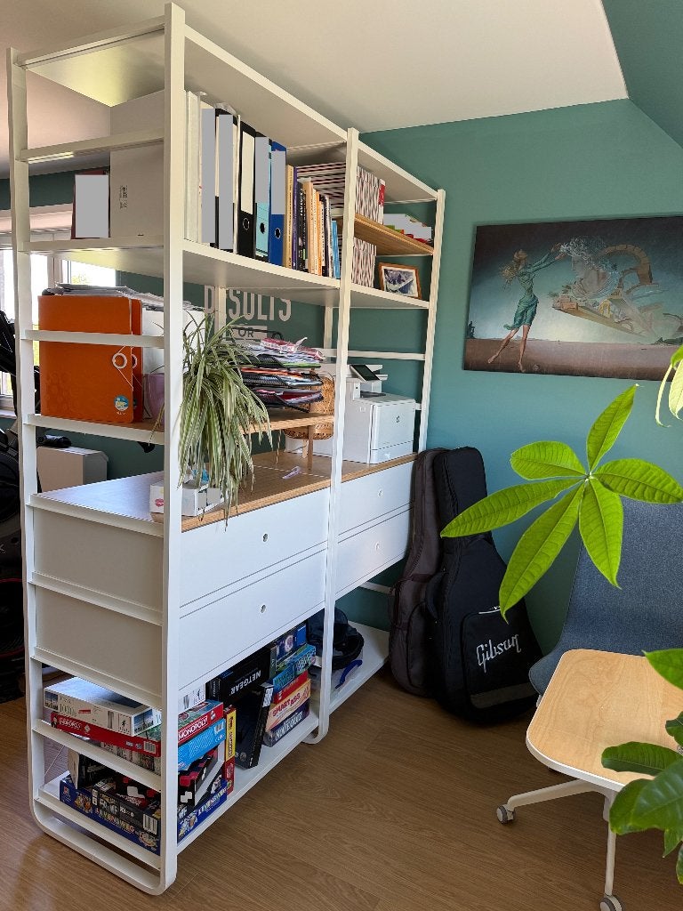 ELVARLI open kast / kleerkast wit / bamboe, Met plank(en), Gebruikt, 200 cm of meer, 150 tot 200 cm