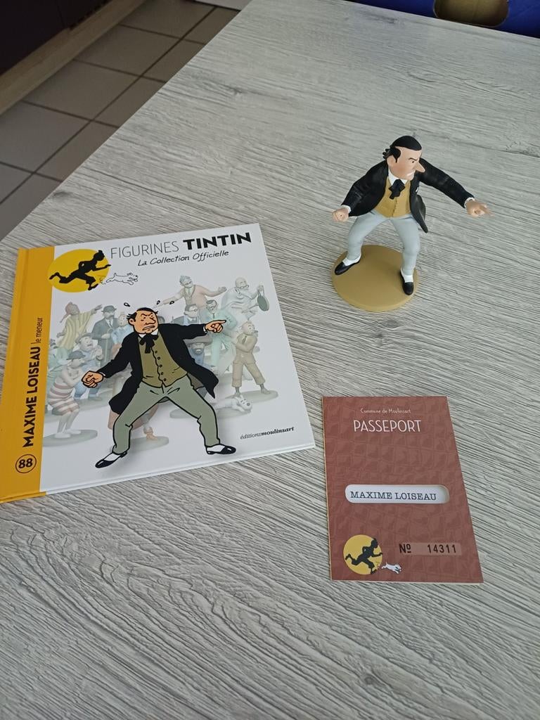 Maxime Loiseau-figuur | Officiële collectie van Moulinsart, Ophalen of Verzenden, Kuifje, Zo goed als nieuw, Beeldje of Figuurtje