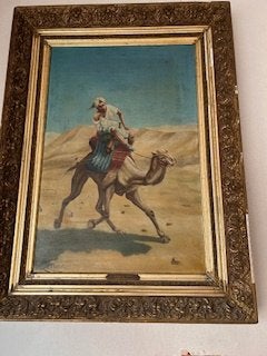 Zeer mooi Orientaals schilderij, Antiek en Kunst, Overige stijlen, Doek, Ophalen of Verzenden, Bijzondere lijst
