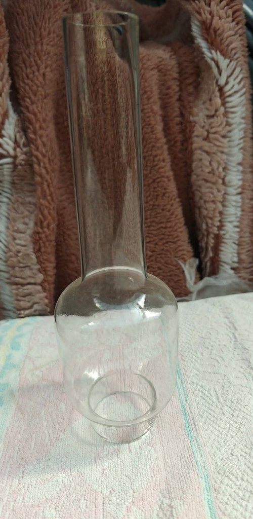 glas olielamp hoogte 26 cm diam 5 cm gebruikt, Antiek en Kunst, Antiek | Glaswerk en Kristal, Ophalen of Verzenden