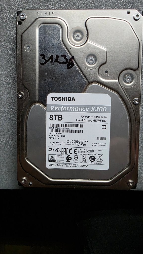 Toshiba X300 8 TB HDD, Ophalen, Intern, Desktop, 8 TB