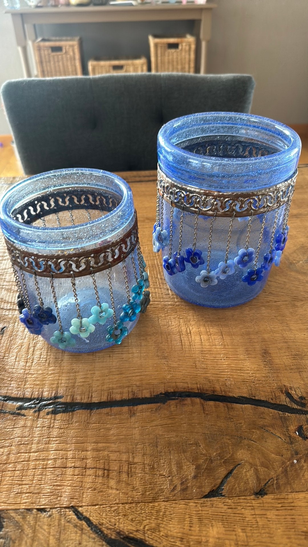 Blauw met frangels, Ophalen, Gebruikt