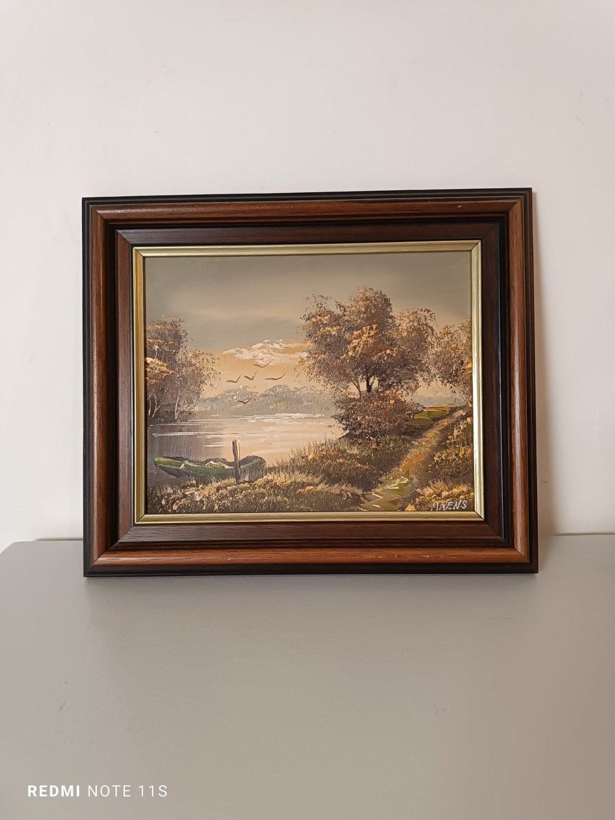 Tableau peinture à l'huile paysage automnal - Cadre en bois, Enlèvement, Impressionniste, Peinture à l'huile, Toile
