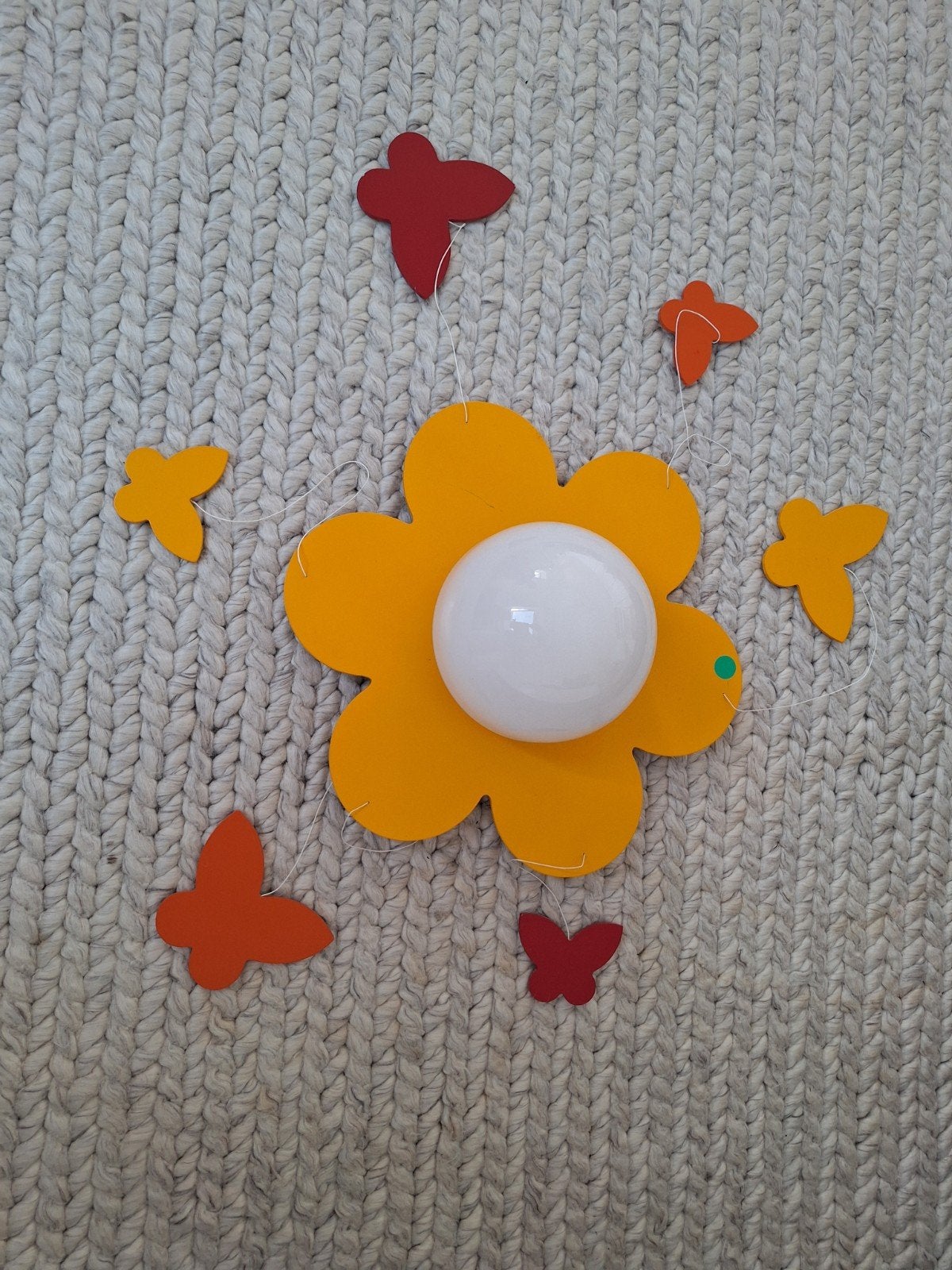 bloemenlamp met hangende vlindertjes, Enlèvement, Comme neuf