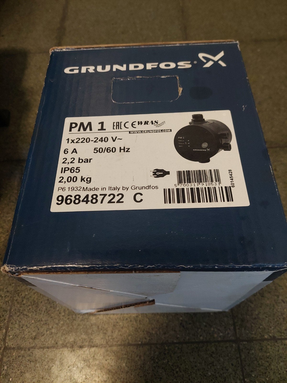 Presscontrol met startdruk 2,2 bar, Ophalen