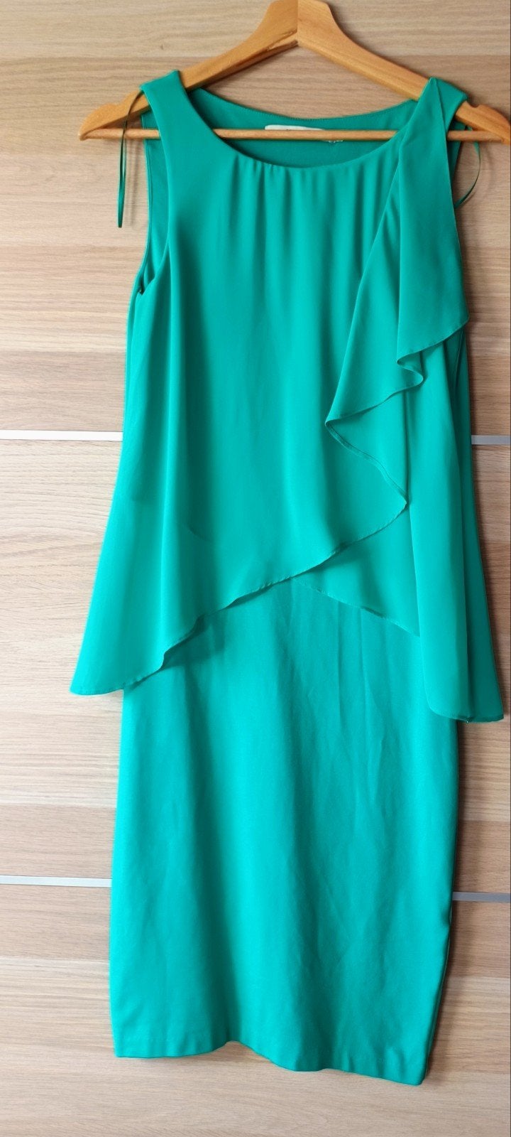 Steps jurk jadegroen met chiffon overlay – maat XS, Vêtements | Femmes, Au-dessus du genou, Comme neuf, Steps, Taille 34 (XS) ou plus petite