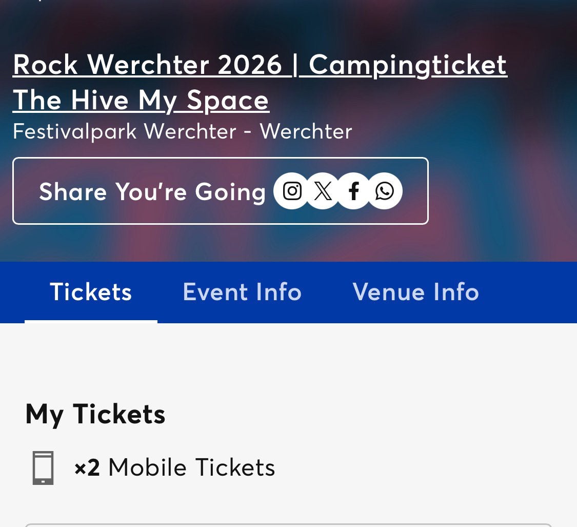 Kampeerticket voor het Werchter festival, Twee personen, Meerdaags