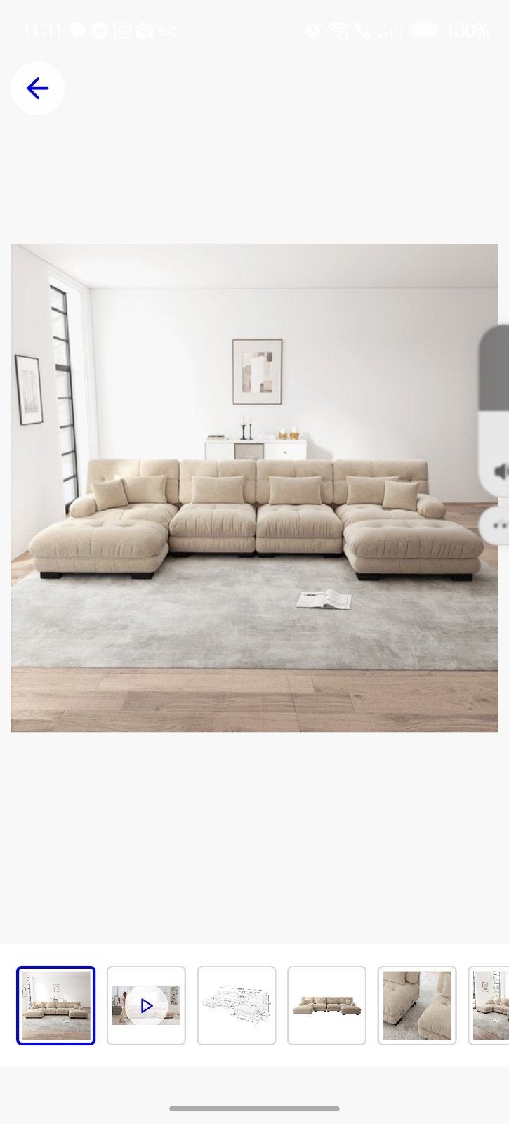 hoeksalon beige, Neuf, Beige, 140 cm, Enlèvement