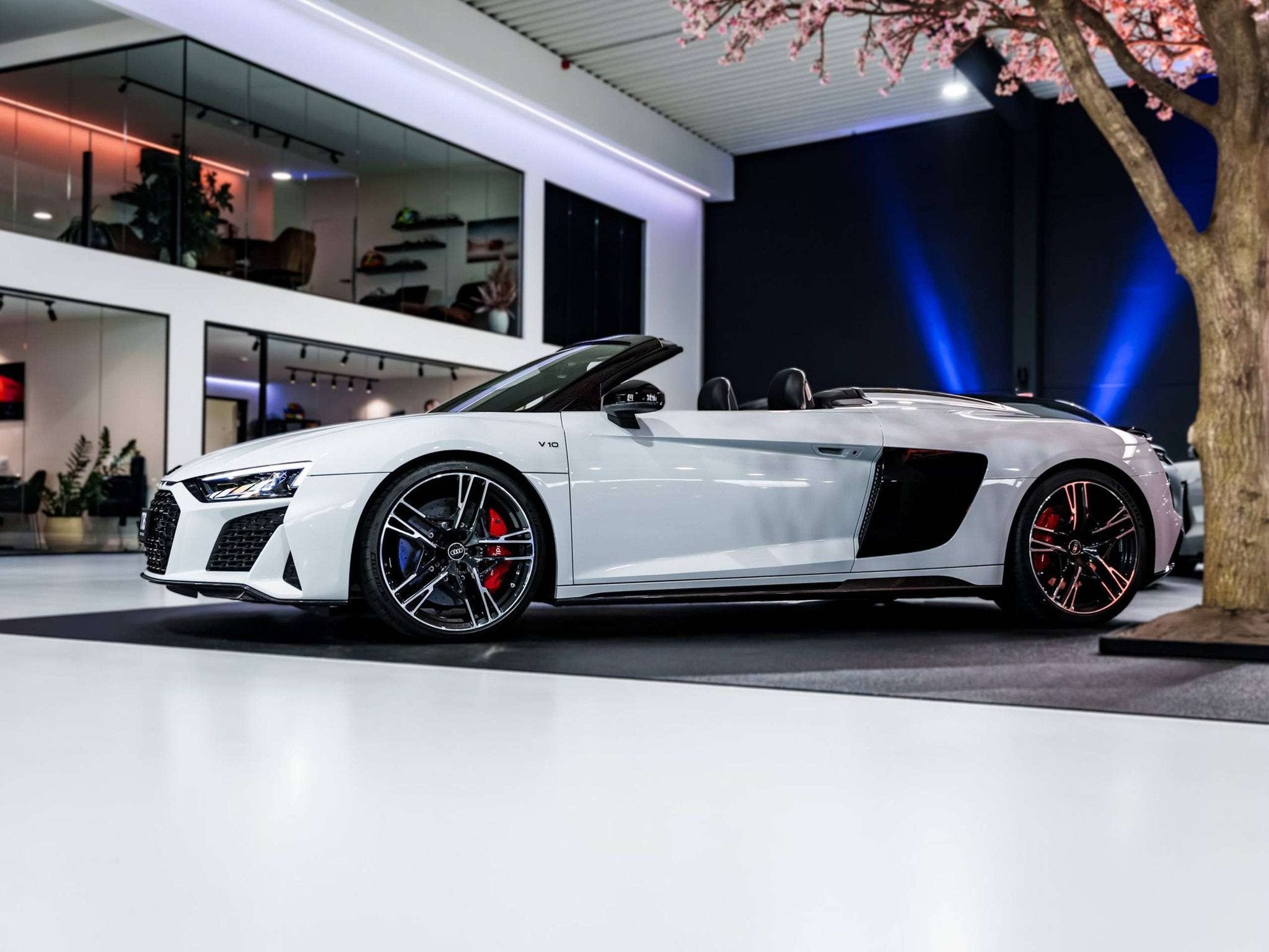 Audi R8 Spyder V10 Performance - Quattro - Suzuka Grey - Las, Autos, Cuir, Achat, Euro 6, Noir