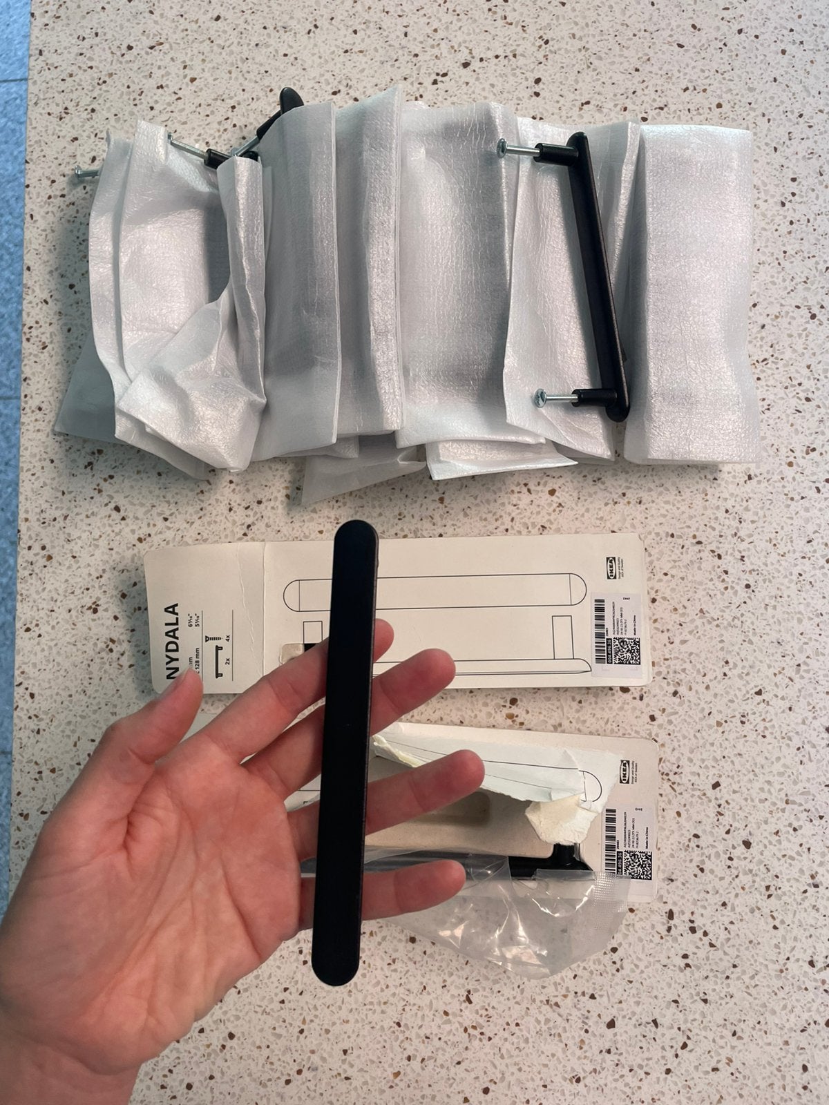 Zwarte handgrepen Nydala Ikea, Enlèvement, Comme neuf, Moins de 100 cm