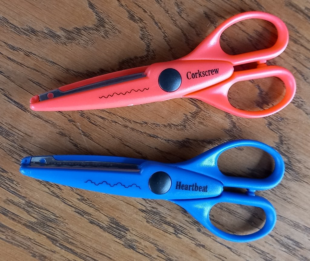 2 decoratieve schaartjes zo goed als nieuw, Overige thema's, Zo goed als nieuw, Papier of Karton, Blauw