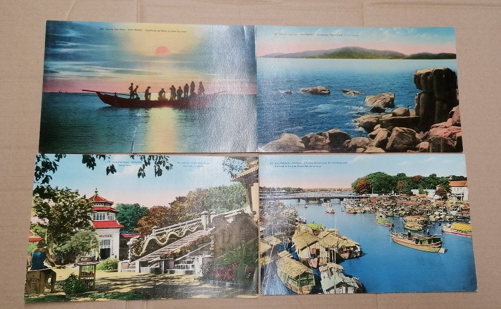 Lot grote ansichtkaarten Indochine Vietnam, Verzamelen, Verzenden, 1940 tot 1960, Ongelopen, Buiten Europa