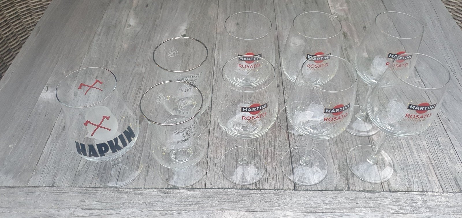 Gratis Martini, Hapkin, Gordon glazen, Verzamelen, Glas en Drinkglazen, Ophalen