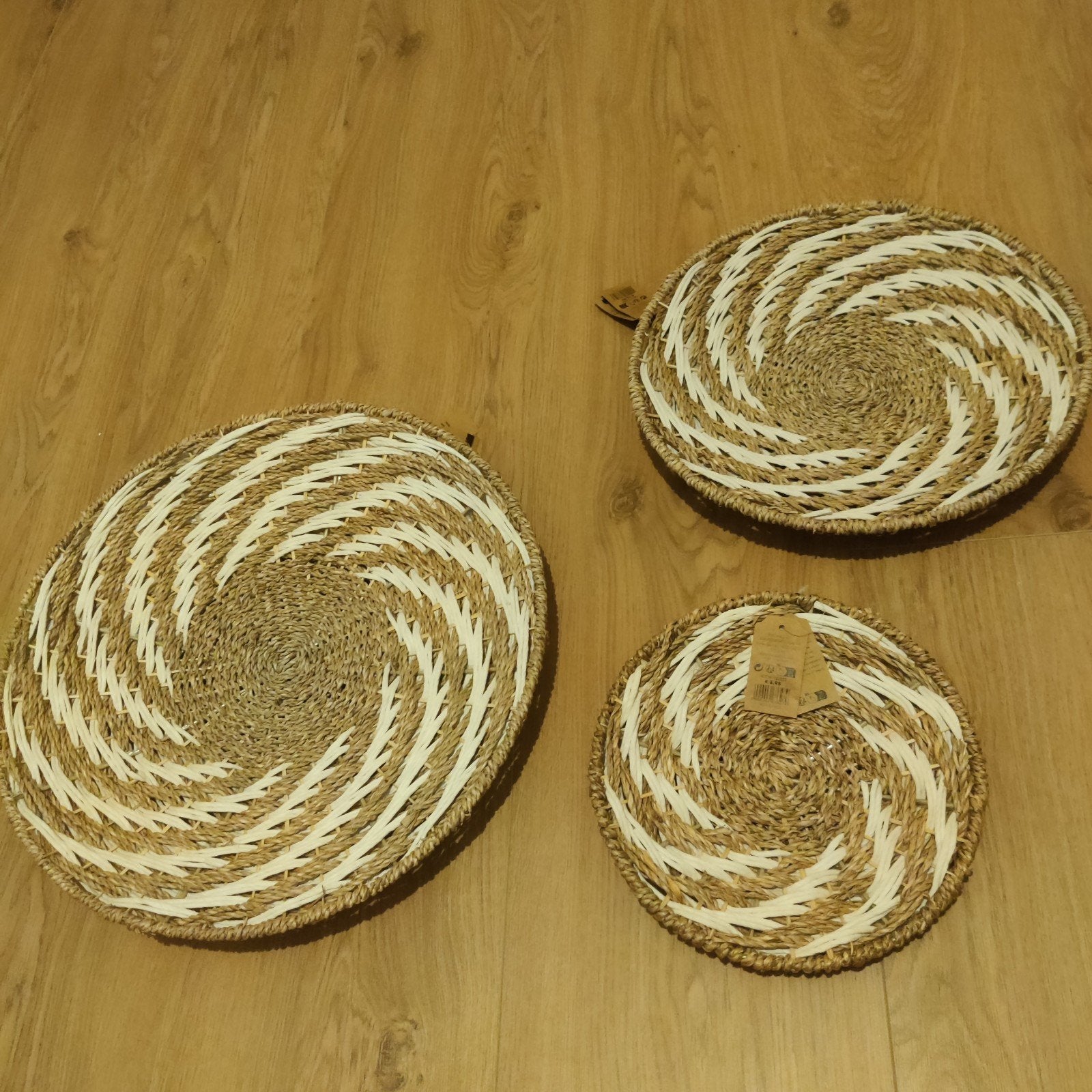Set van 3 Boho wandschalen ~ NIEUW MET PRIJSKAARTJE, Boho, Ophalen, Wit