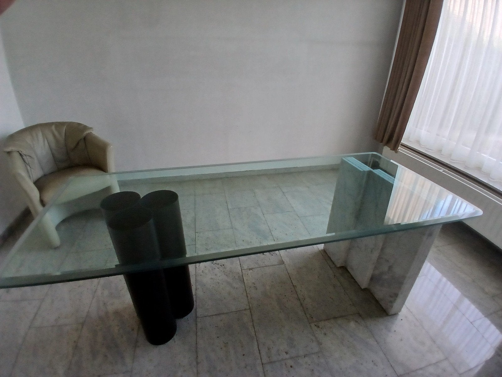 Glazen bureel tafel, 50 – 75, 150 à 200 cm, Verre, Enlèvement