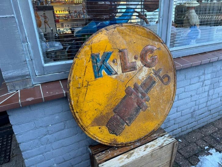 Vintage KLG Bougie Reclamebord XL