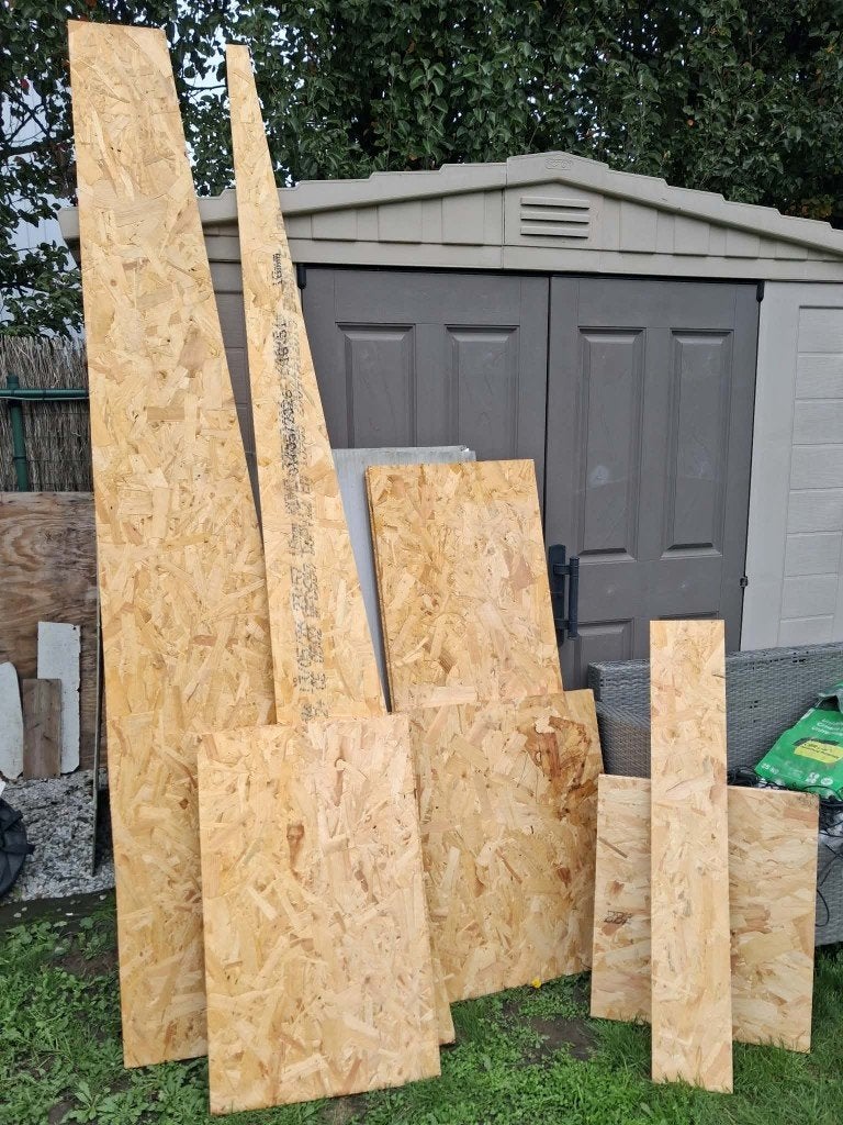 overschot osb platen - bieden, Ophalen, Zo goed als nieuw, Hout