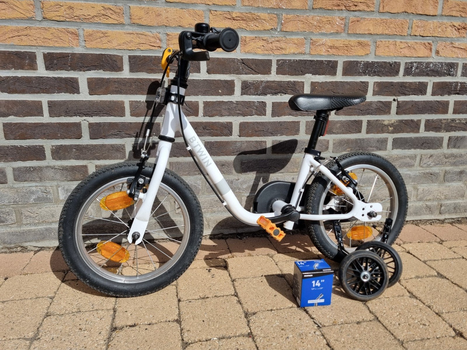 Kinderfiets Btwin 14 inch met zijwieltjes, Frein sur jante, Stabilisateurs, Enlèvement, Btwin Decathlon