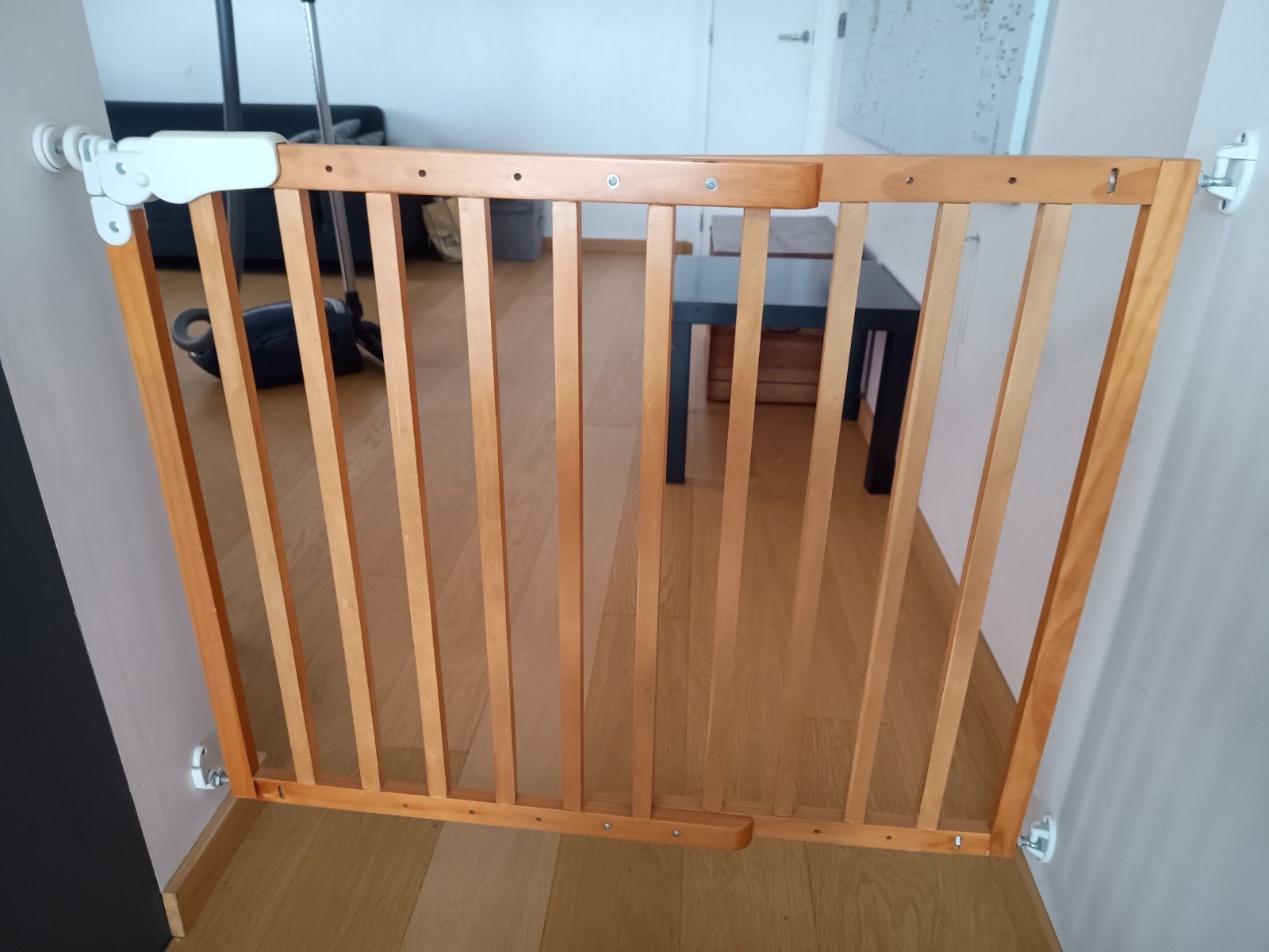 Stevig houten kinderhekje Child Wood, Ophalen, Gebruikt, 100 tot 115 cm, Schroefhekje