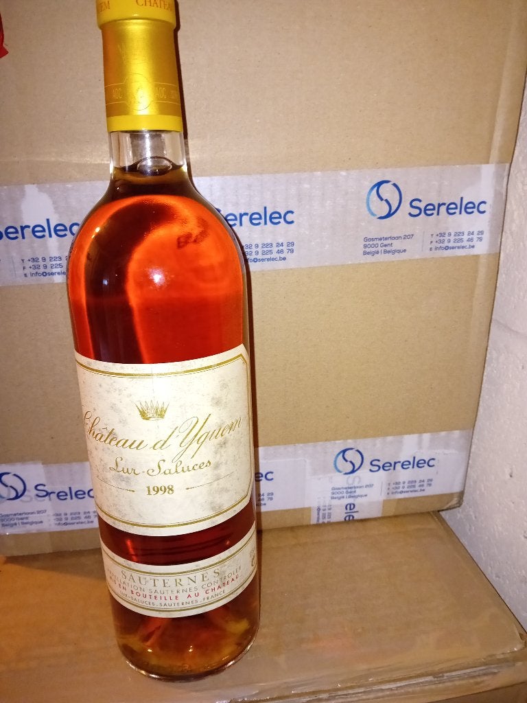 Yquem 1998, Verzamelen, Wijnen, Gebruikt, Frankrijk, Ophalen of Verzenden, Witte wijn