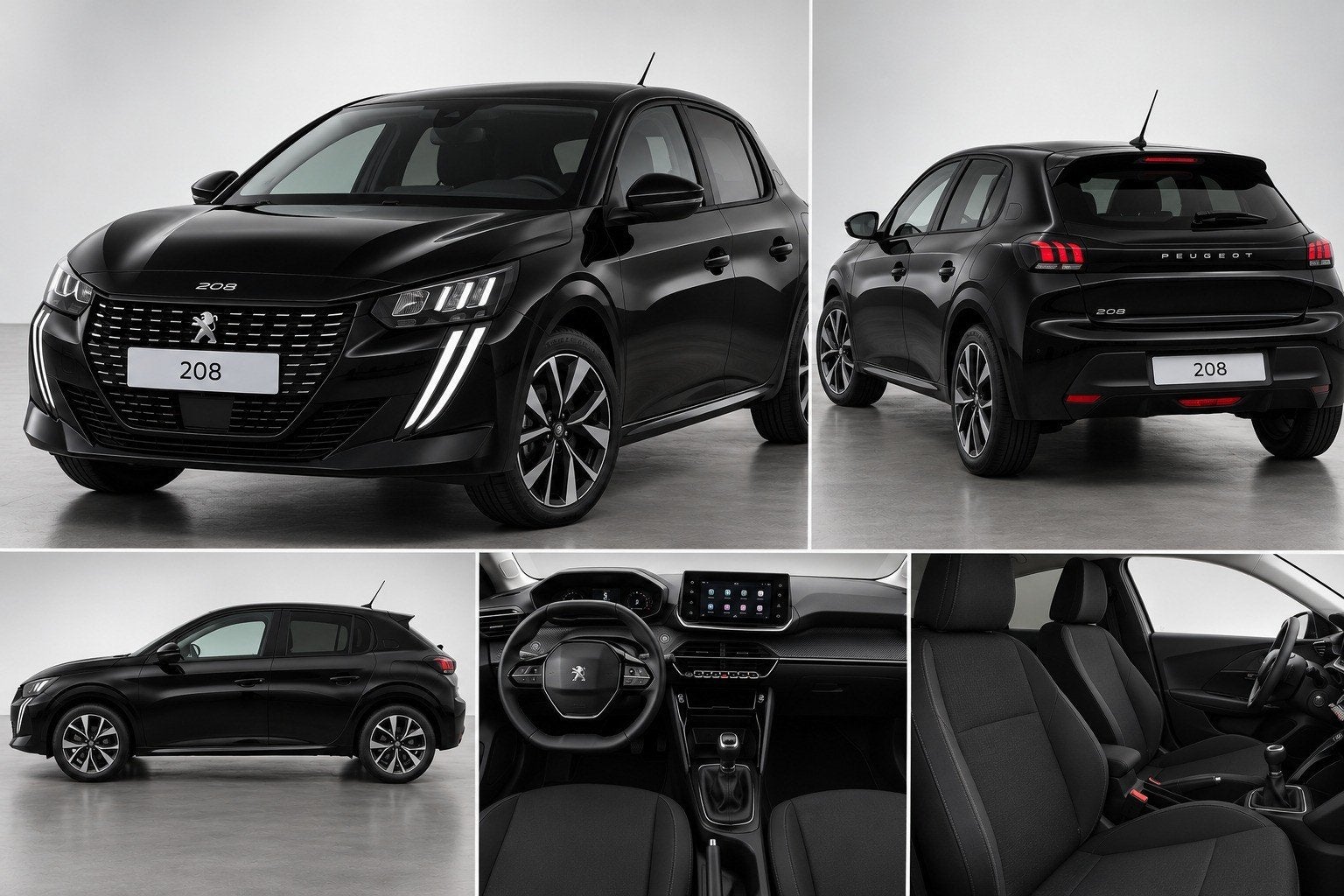 Peugeot 208 1.2 benzine – 55 kW – nov 2024, Auto's, Zwart, Zwart, Android Auto, 5 deurs