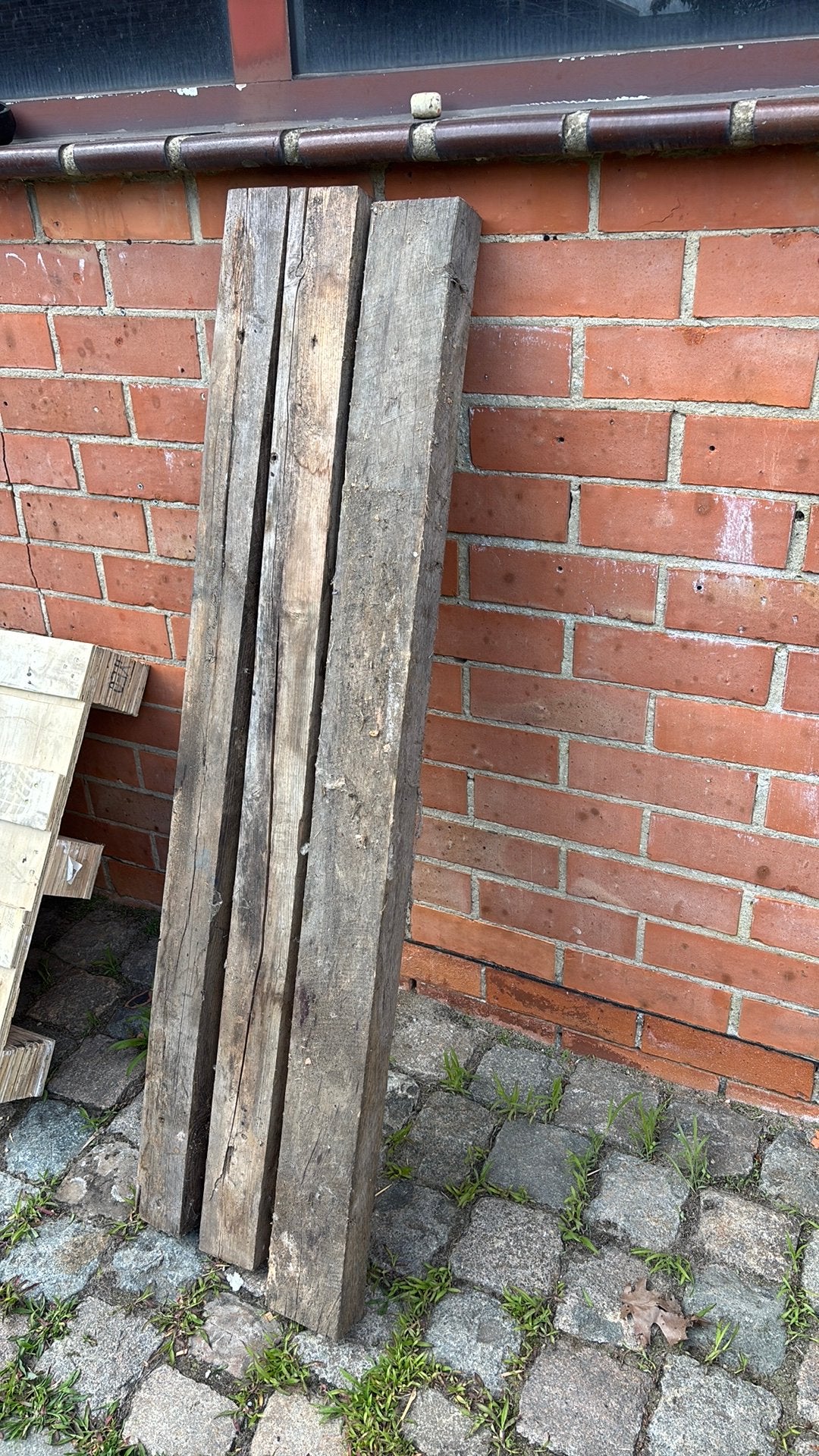 Massieve balken 1,5 meter, Tuin en Terras, Ophalen, Gebruikt, Hardhout, Minder dan 180 cm