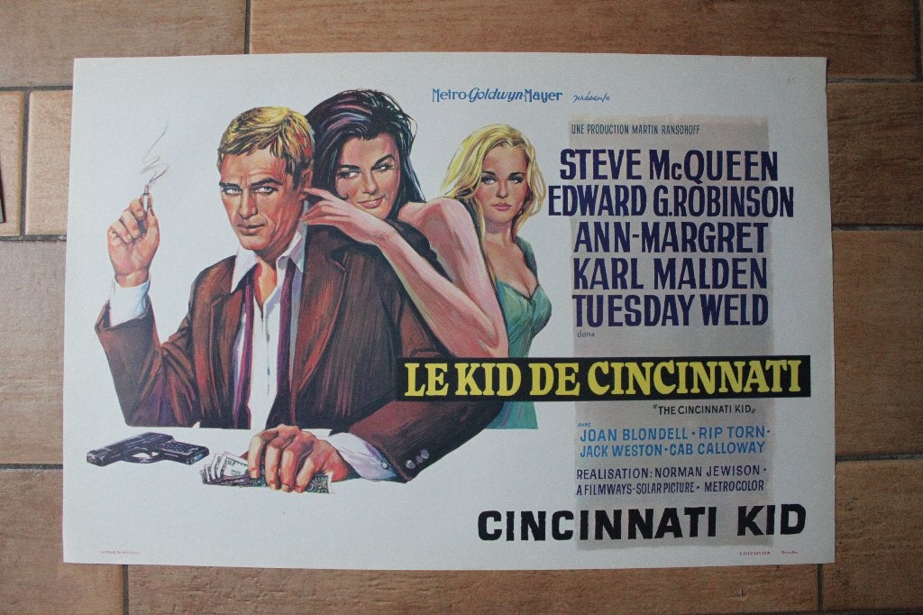 filmaffiche Steve McQueen The Cincinnati Kid filmposter, Enlèvement ou Envoi, Rectangulaire horizontal, A1 jusqu'à A3, Comme neuf