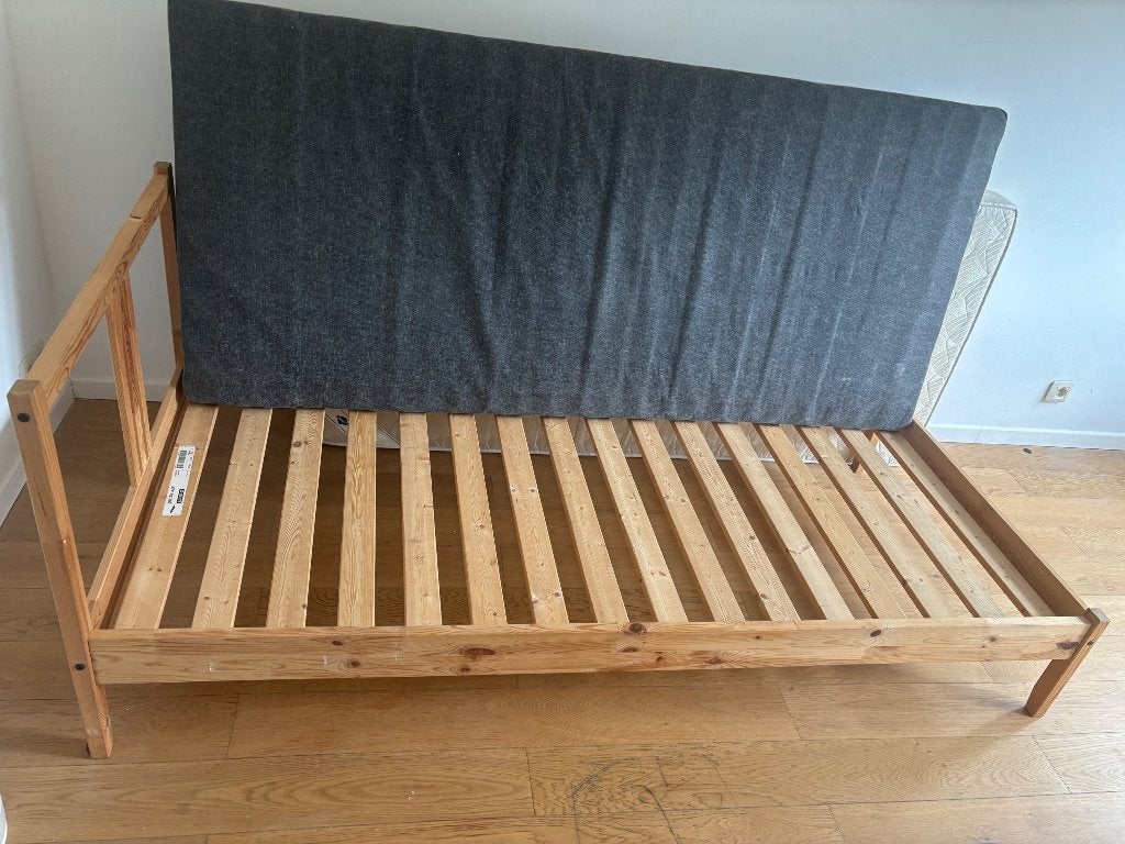 Lit ikea, 90 cm, Brun, Enlèvement, 200 cm