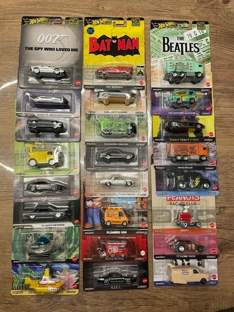 Lot van 24 Hot Wheels Premium Pop Culture Mattel, Enlèvement ou Envoi, Comme neuf