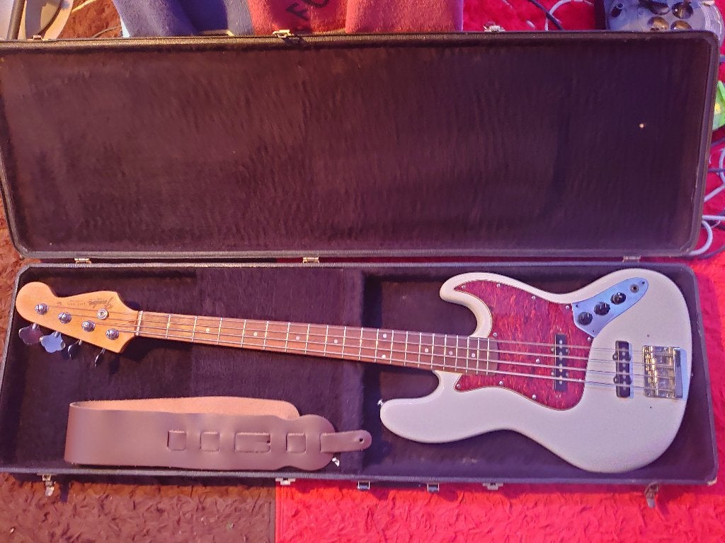 Basse Custom + Coffre Fender Vintage, Enlèvement, Utilisé, Électrique