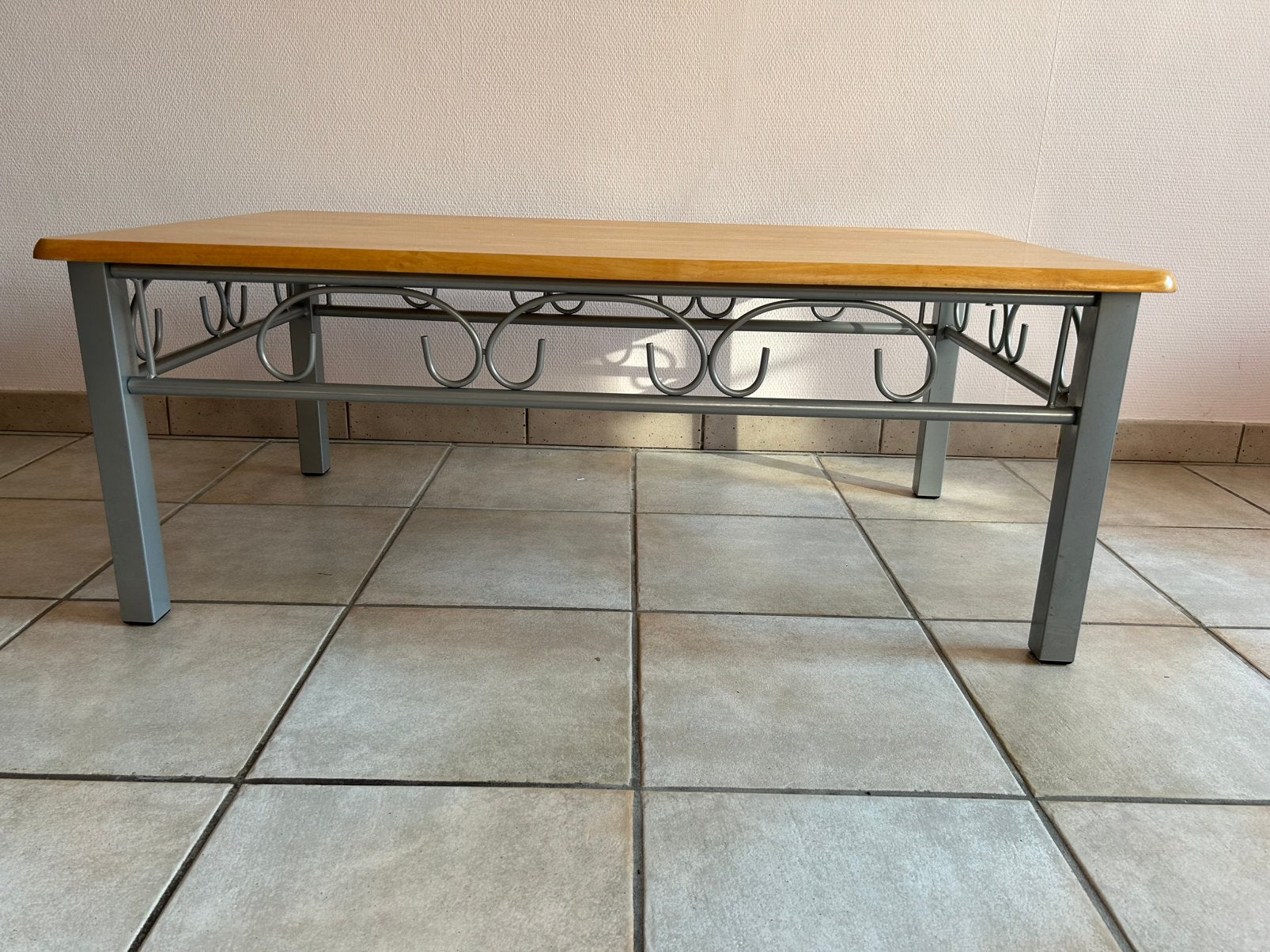 Table basse bois/fer, Ophalen, Zo goed als nieuw
