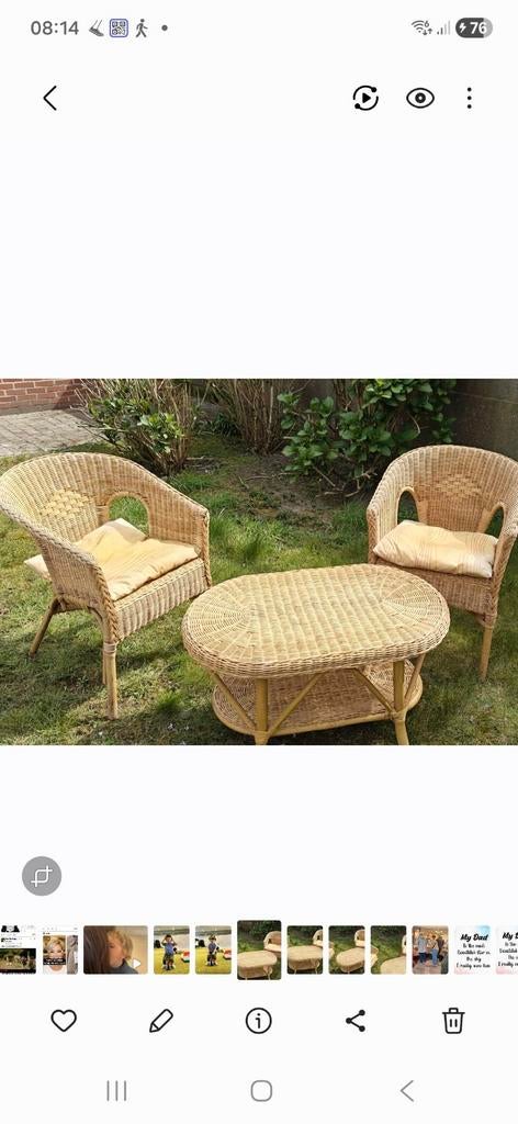 Rieten rotan meubels, Tuin en Terras, Ophalen, Rotan