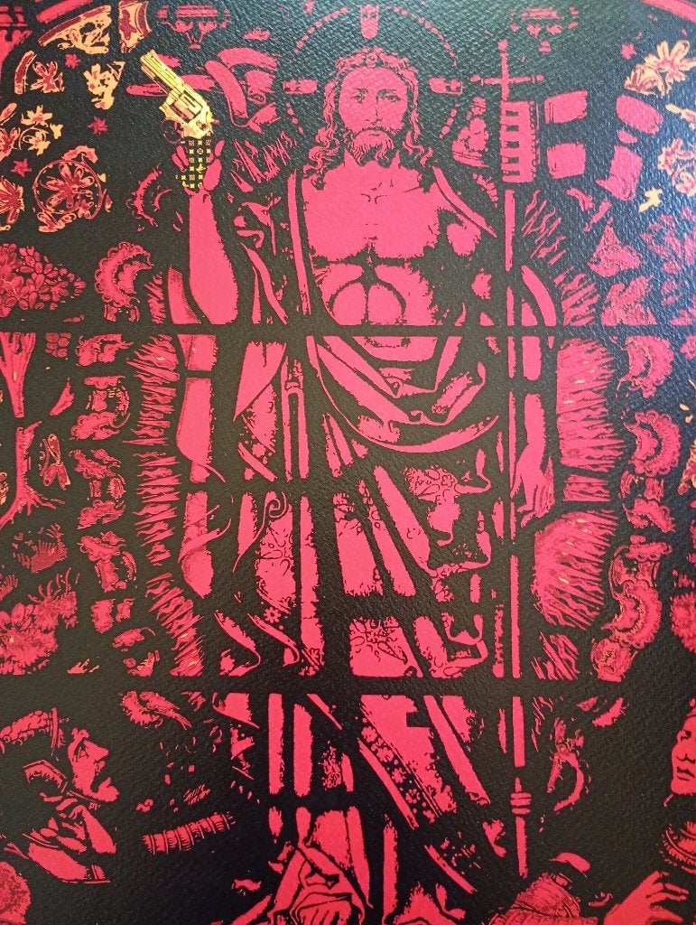 Jezus Pop-Art, Antiek en Kunst, Ophalen of Verzenden, Gelimiteerde oplage, Zeefdruk, Abstract