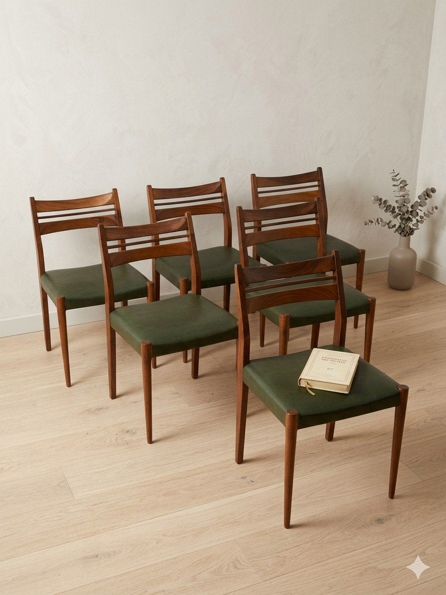 Set vintage mid century stoelen | 6 stuks, Antiek en Kunst, Antiek | Meubels | Stoelen en Sofa's, Ophalen