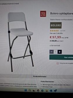Barstoelen krukken taboeretten NIEUW IN DE DOOS, Tuin en Terras, Ophalen, Nieuw, Inklapbaar