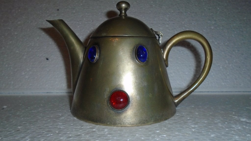 Vintage verzikverde theepot met schaal, Antiek en Kunst, Verzenden