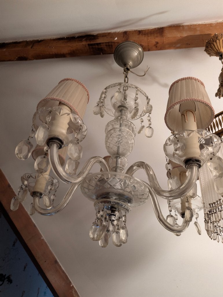Lustre en verre style classique/ vintage, Enlèvement, Utilisé, Verre