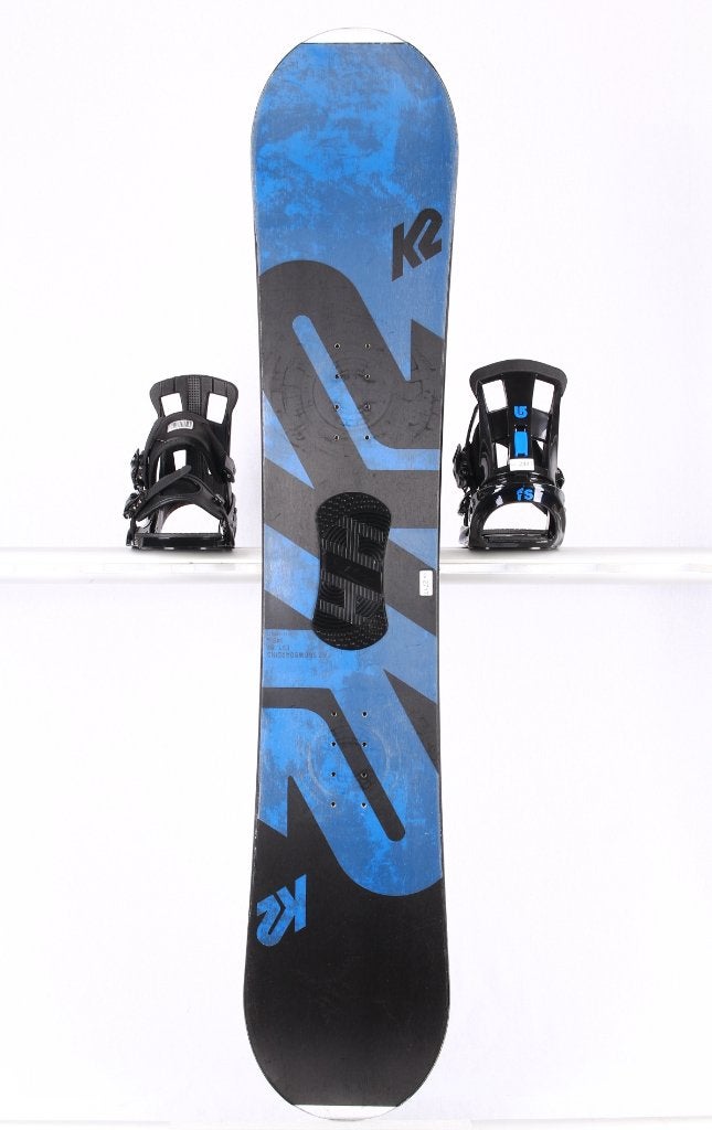 145 cm snowboard K2 EST. 87, black/blue, p-tex topsheet, Verzenden, Gebruikt, Board