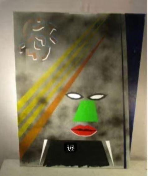 Mooi Abstract Geschilderd werk 'Stralend Gezicht' - G Dewolf, Antiek en Kunst, Ophalen of Verzenden
