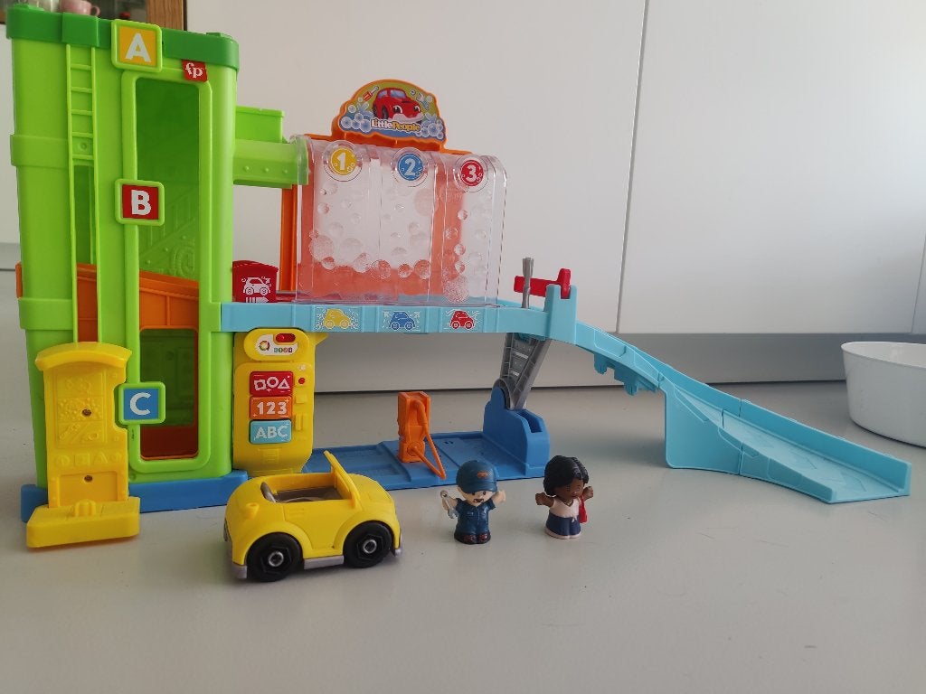 Garage Fisher-Price Little People avec lavage auto, Enlèvement, Utilisé, Voiture ou Véhicule, Sonore