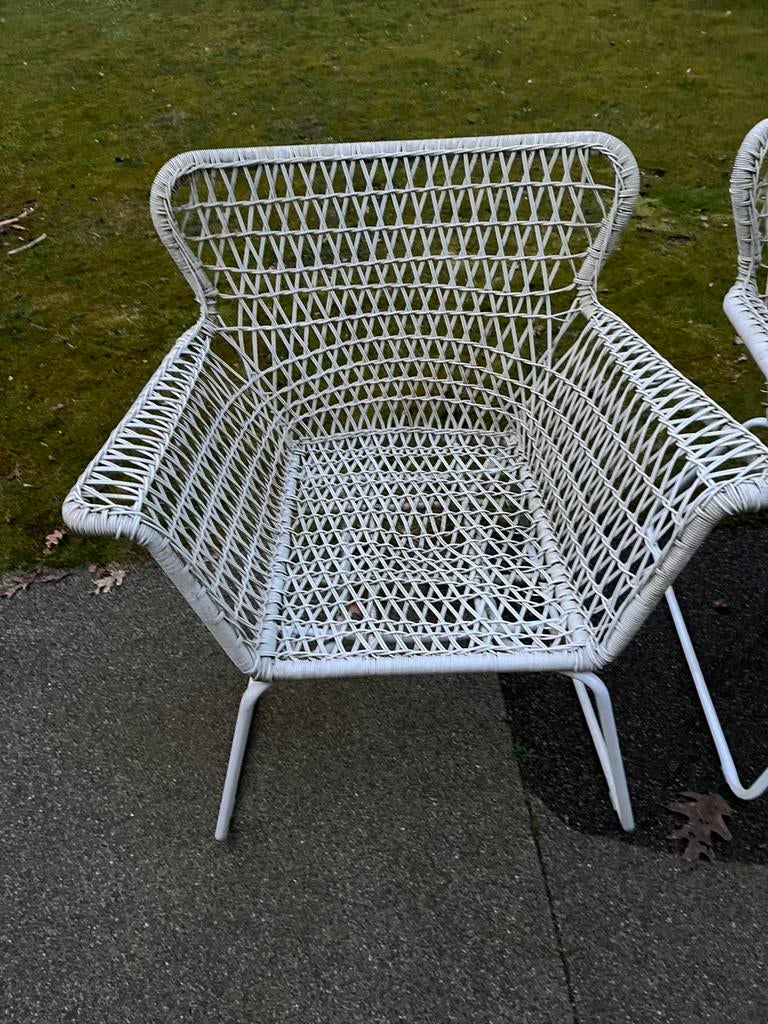 Witte tuinstoelen, Tuin en Terras, Tuinstoelen, Ophalen, Gebruikt