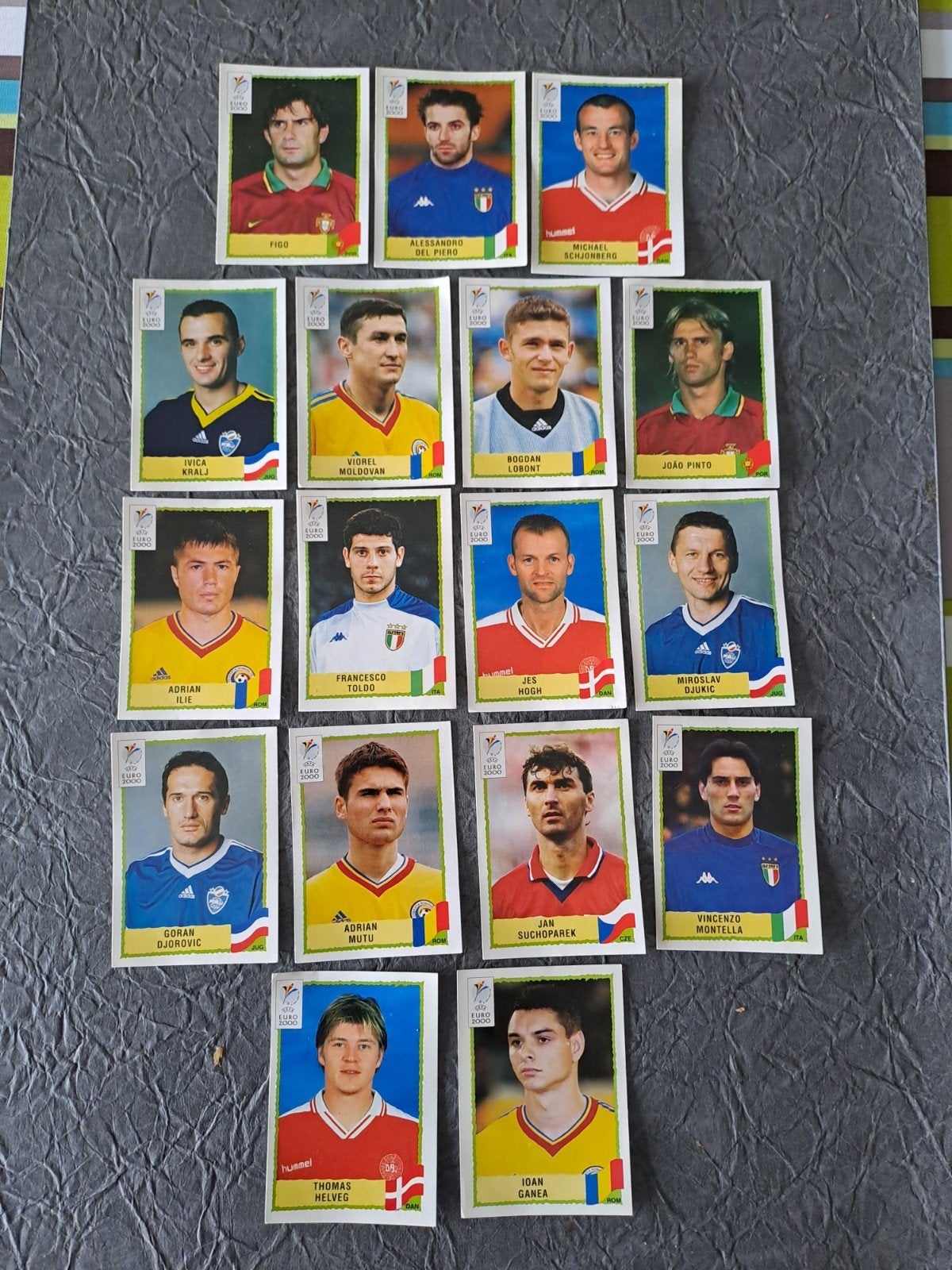 Autocollants Panini Football Euro 2000 17 pièces, Enlèvement ou Envoi