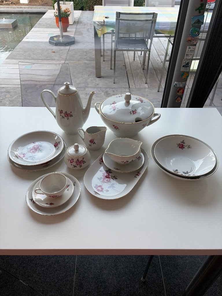 Vintage porselein servies voor 12-delig – Colditz, Ophalen, Gebruikt, Overige stijlen, Porselein